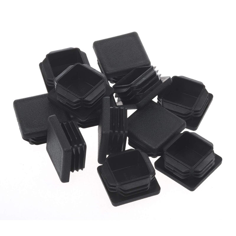 Timsec 2 Inch Square Plastic Plug, End Caps for Tubing Pipe OD 2" x 2" (not ID), Steel Chair Leg End Caps, Bar Stool Glides Inserts, Fence Plugs, Furniture or Fitness Equipment End Caps (12 Packs) - Image 1